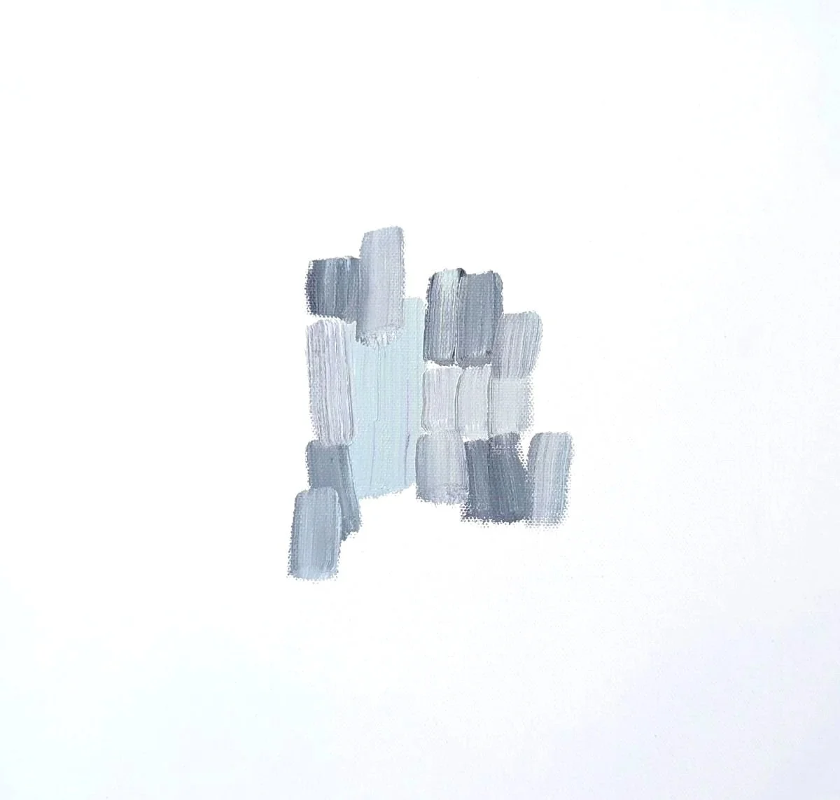 974 Meditation in Black and Grey, 2025, oil on canvas, 35x39 cm