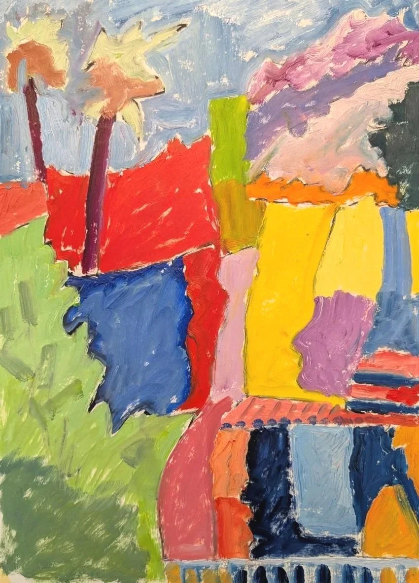 787 Ticino, Garden with Palm Trees, 2025, oil on paper, 42x29.7 cm