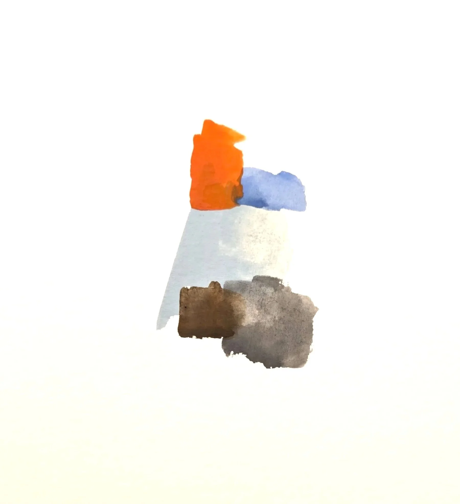 248 Meditation in Red and Blue, 2024, watercolour, 24x24 cm