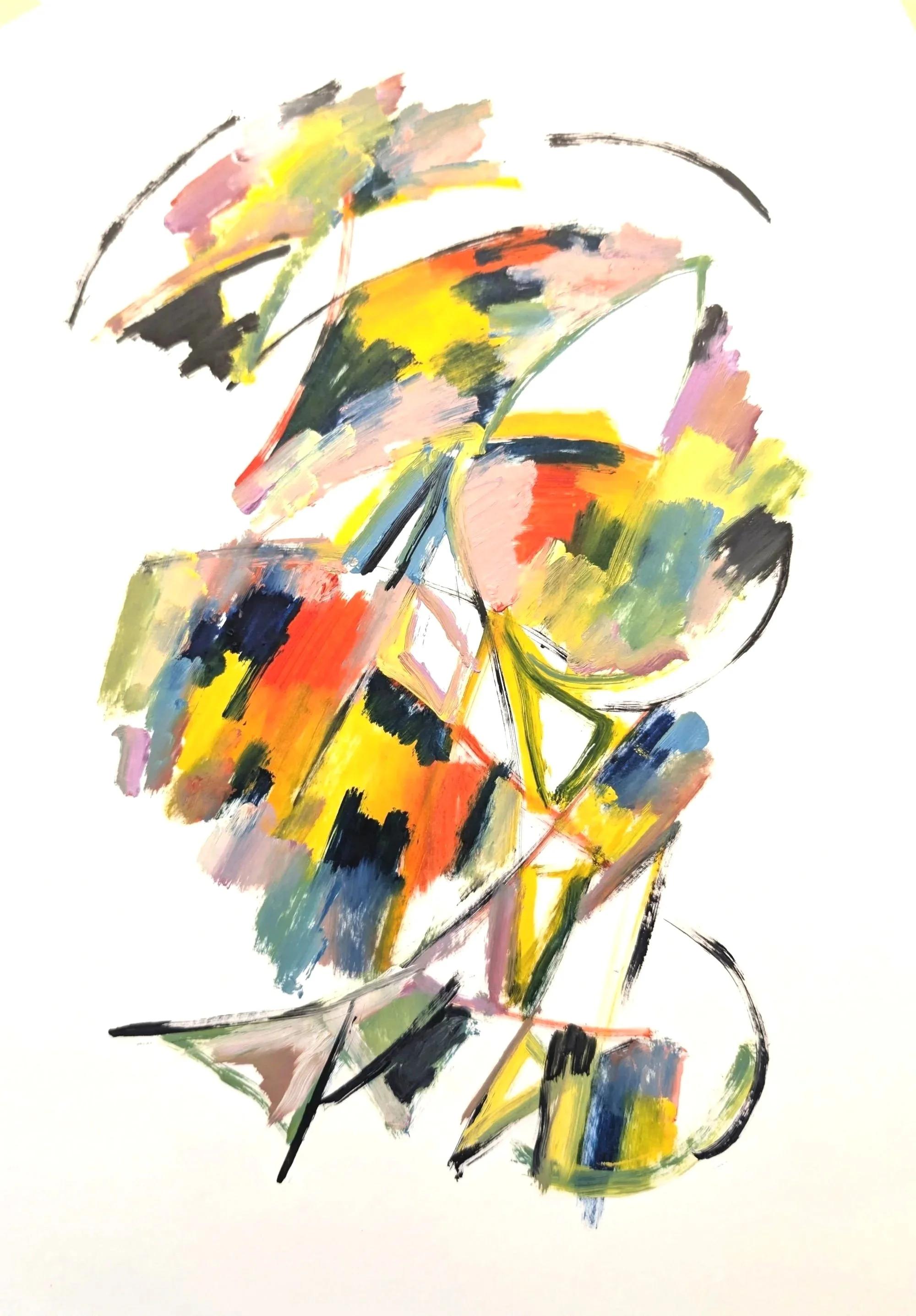 502 Composition 2025, oil on paper, 42x29.5 cm