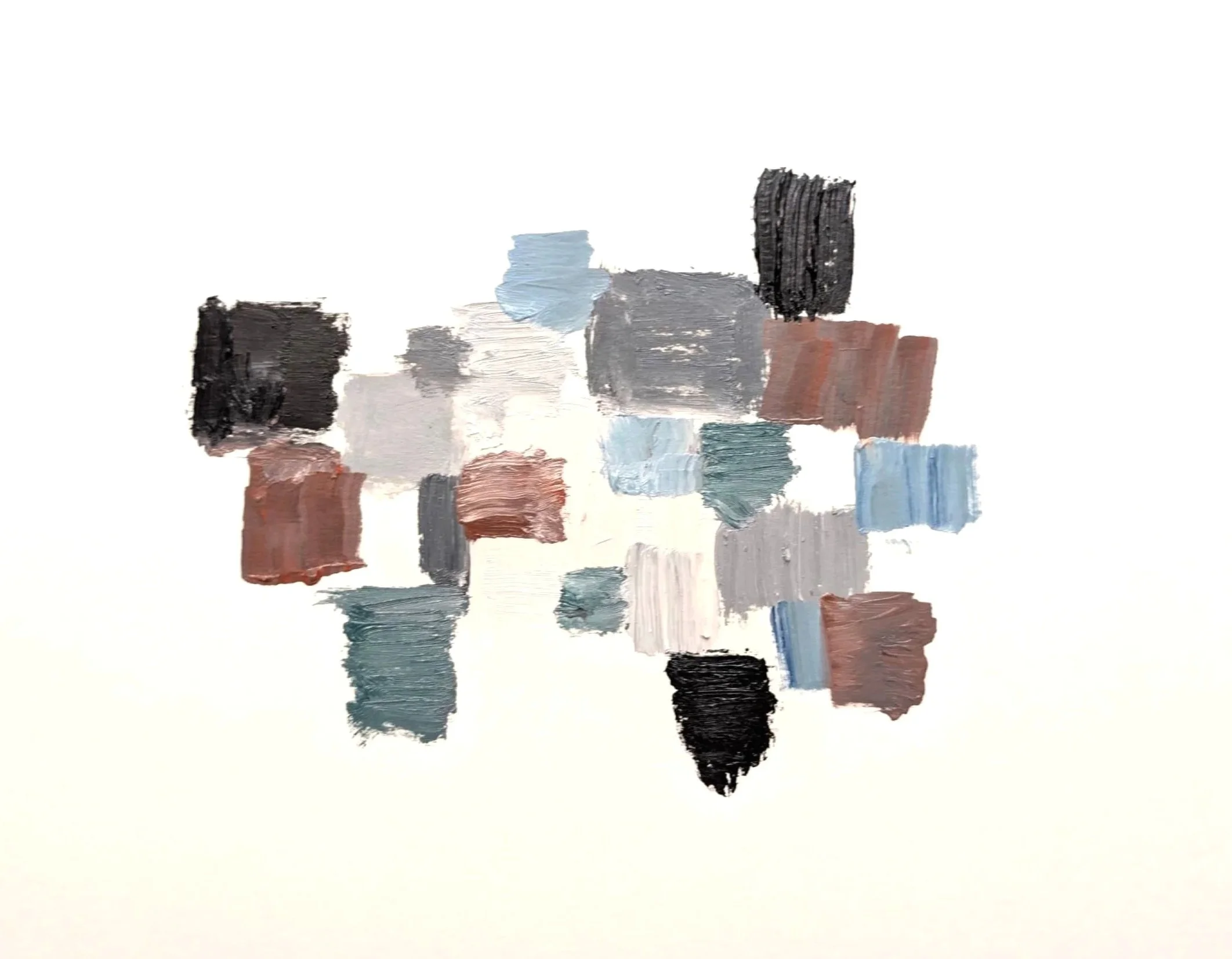 283 Meditation in Shades of Grey, 2024, oil on paper, 40x30 cm