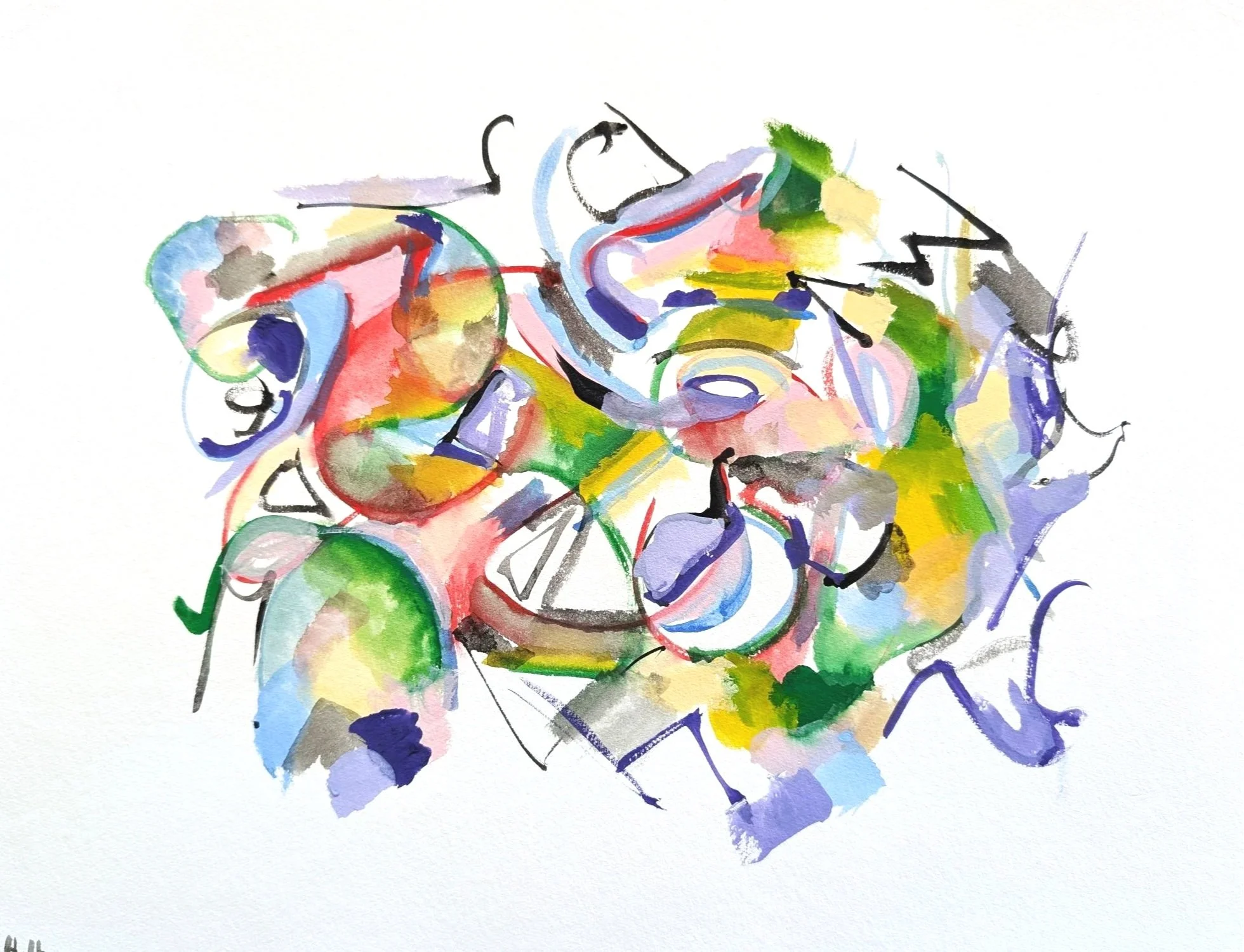 220 Waltz, 2024, gouache, 30x40 cm