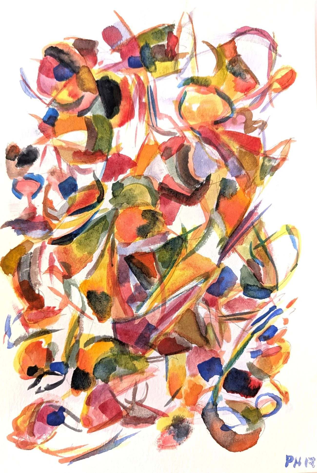 1339 Composition, 2017, gouache, 30x20 cm