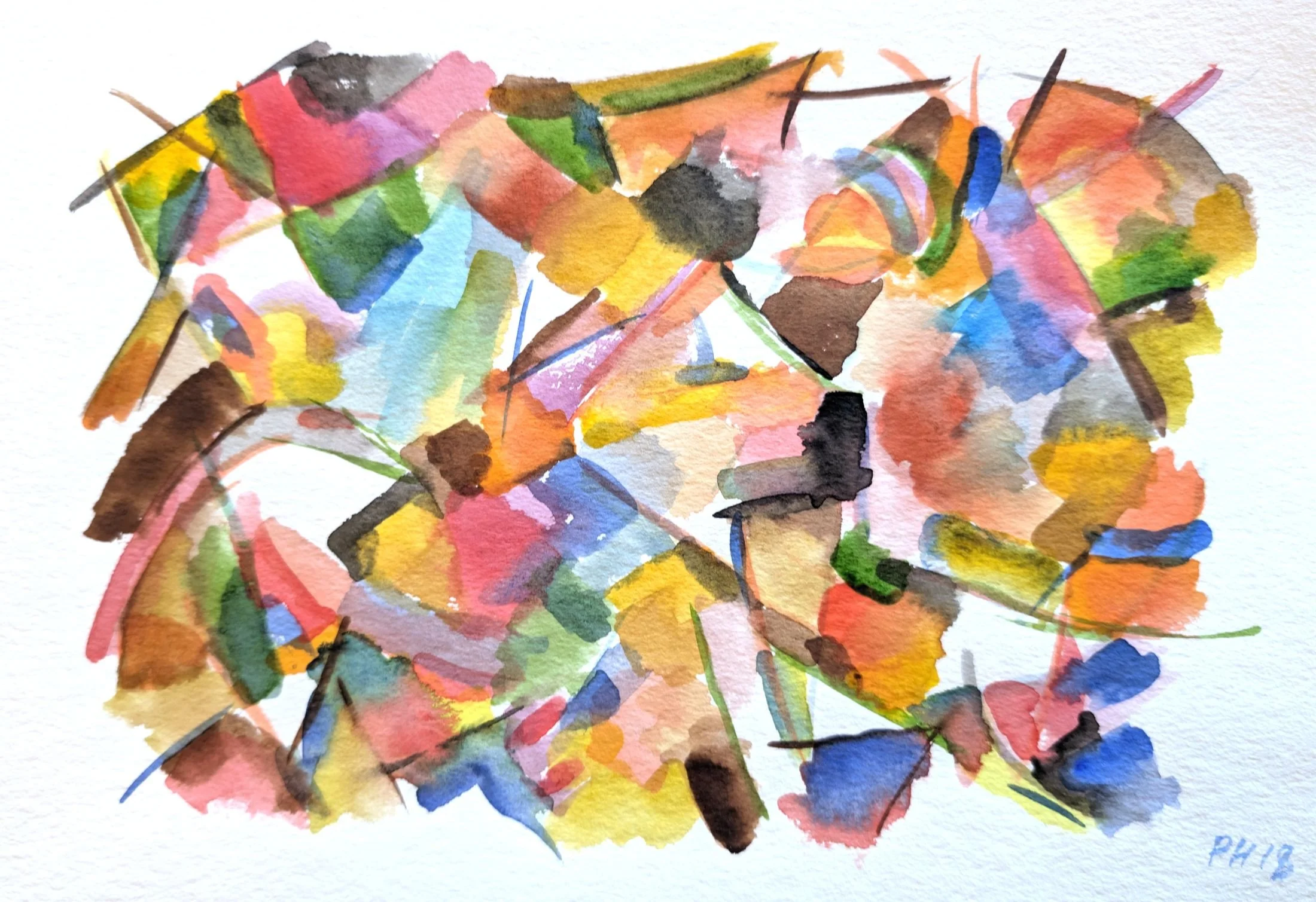 Composition, 2018, gouache 1, 36.5x25.5 cm