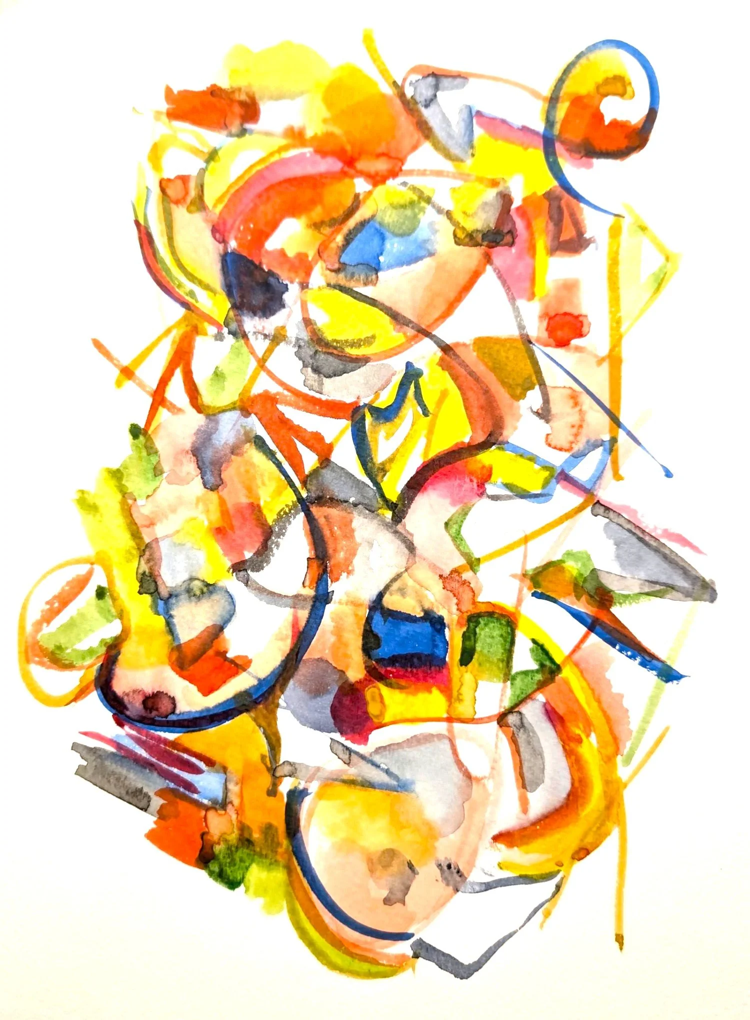221 Girl with a Curl, 2024, aquarell, 32x24 cm
