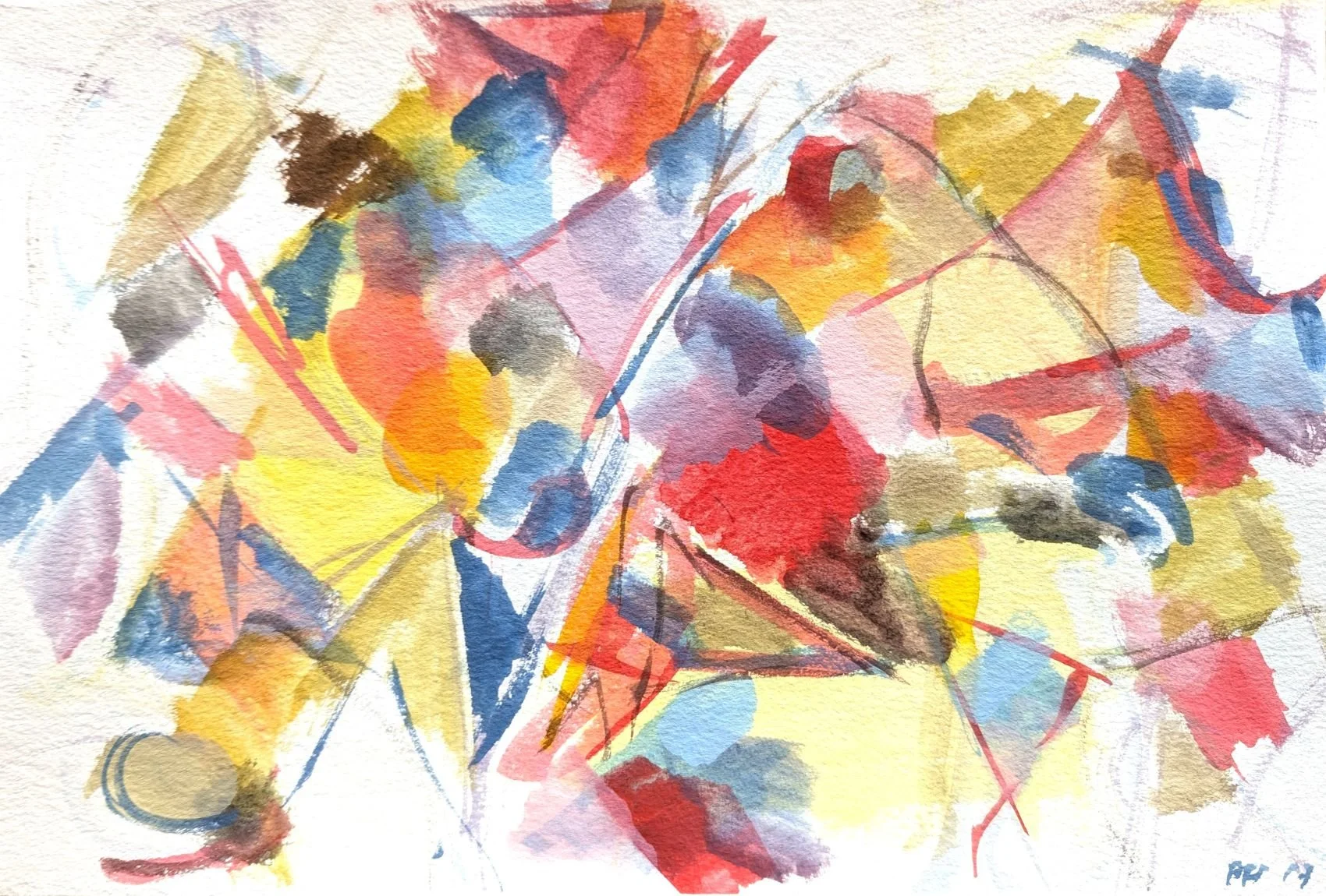 1421 Composition, 2017, gouache, 20x30 cm