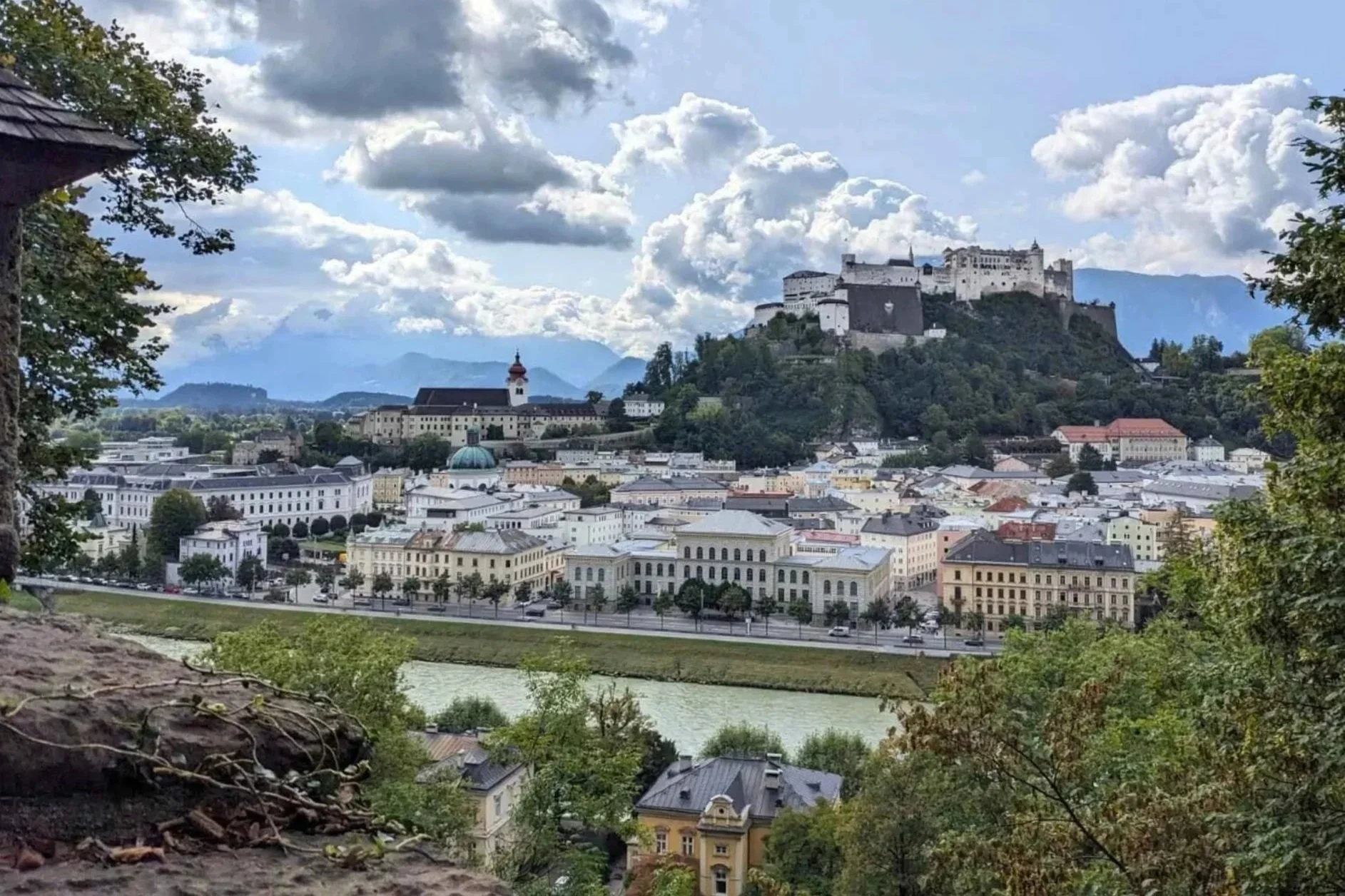 Blick vomKapuzinerberg auf die Altstadt Salzburg und die Festung Hohensalzburg