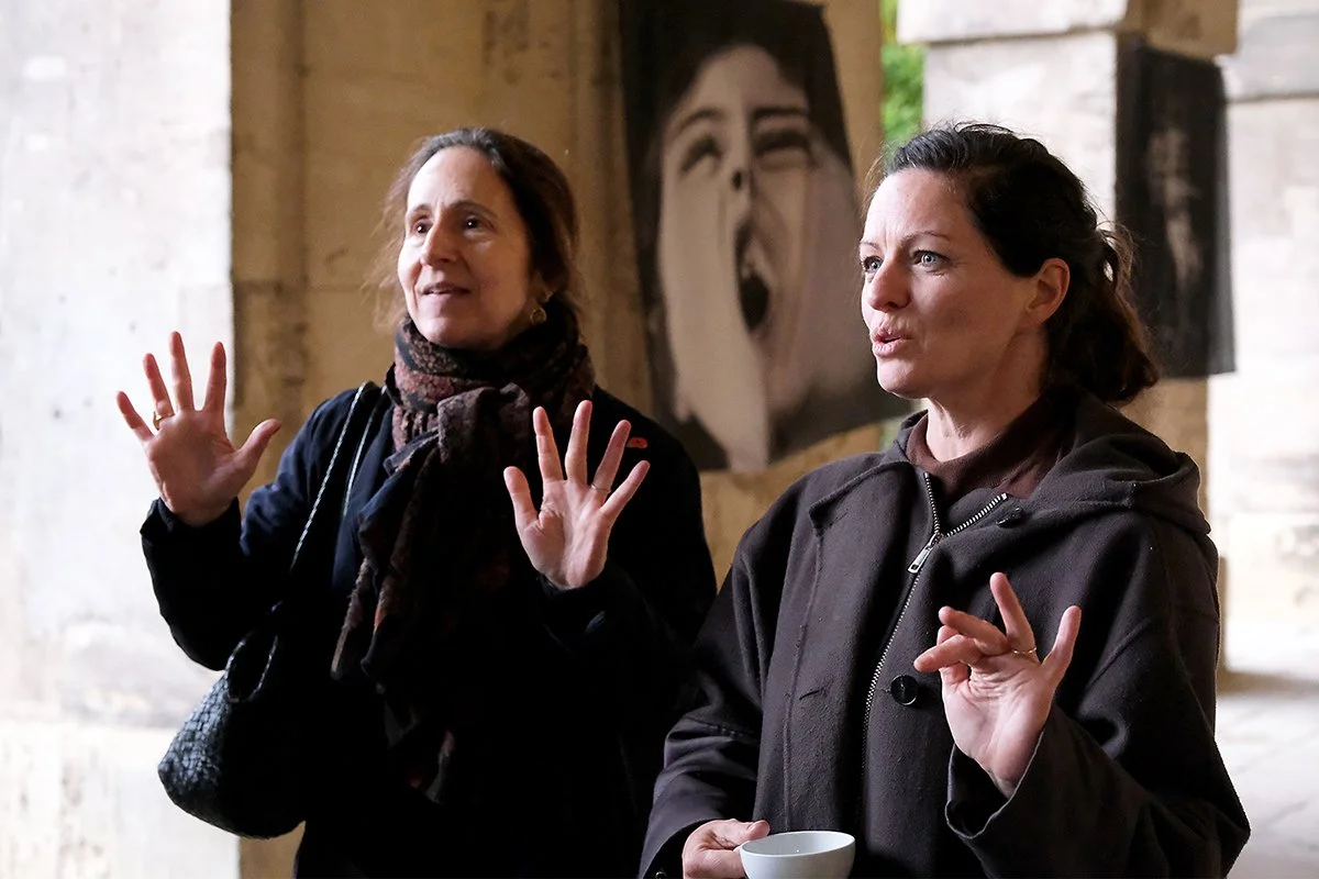 Katy Barron and Olivia Arthur at Worcester College. Photo: Paul Bullivant