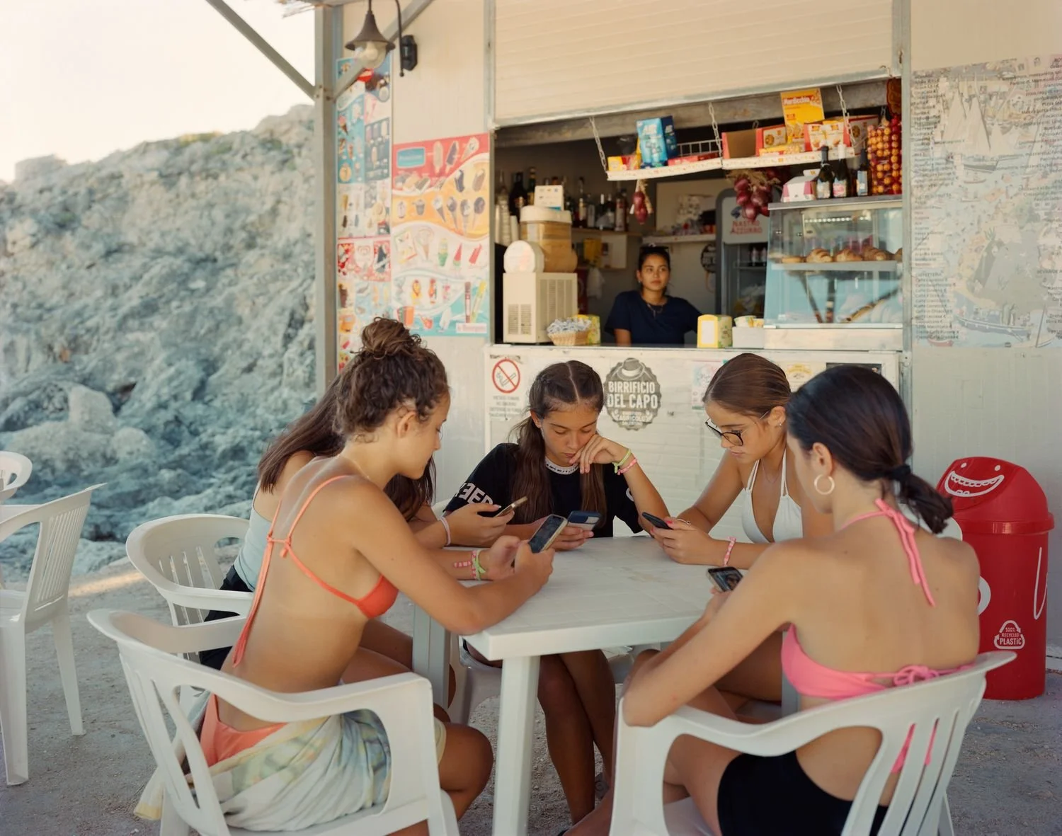 Girls on their phones
