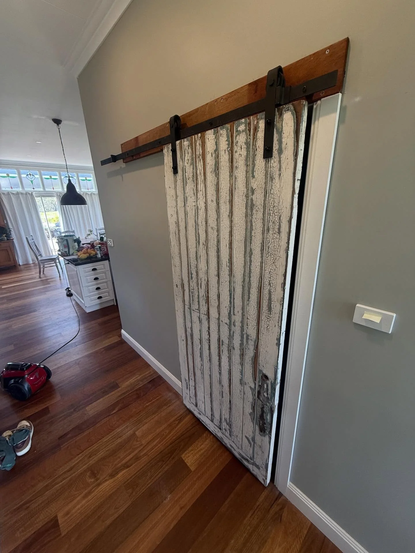 Barn door slider for a walk in pantry, came up Perfectly