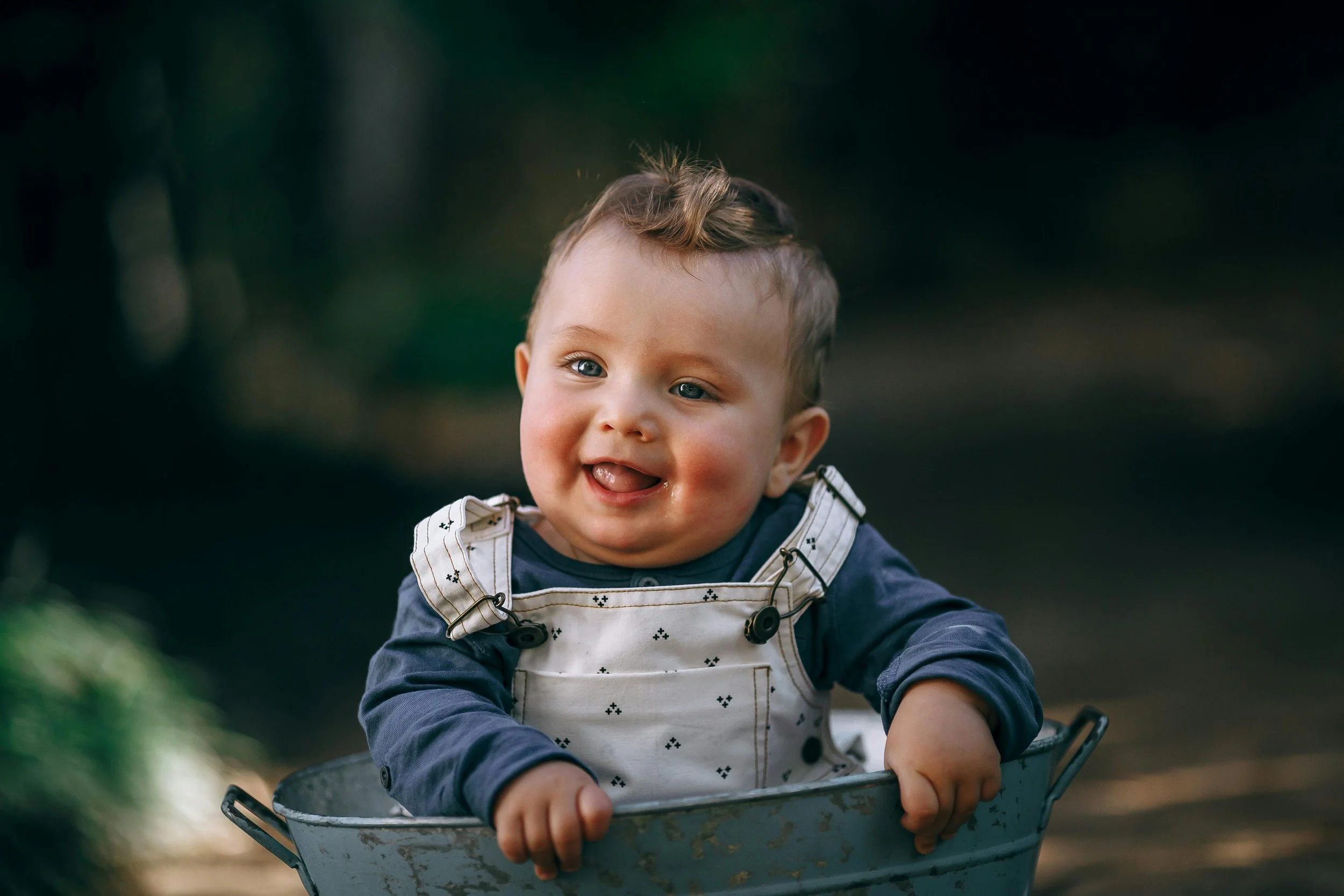 little boy smiling close up shot