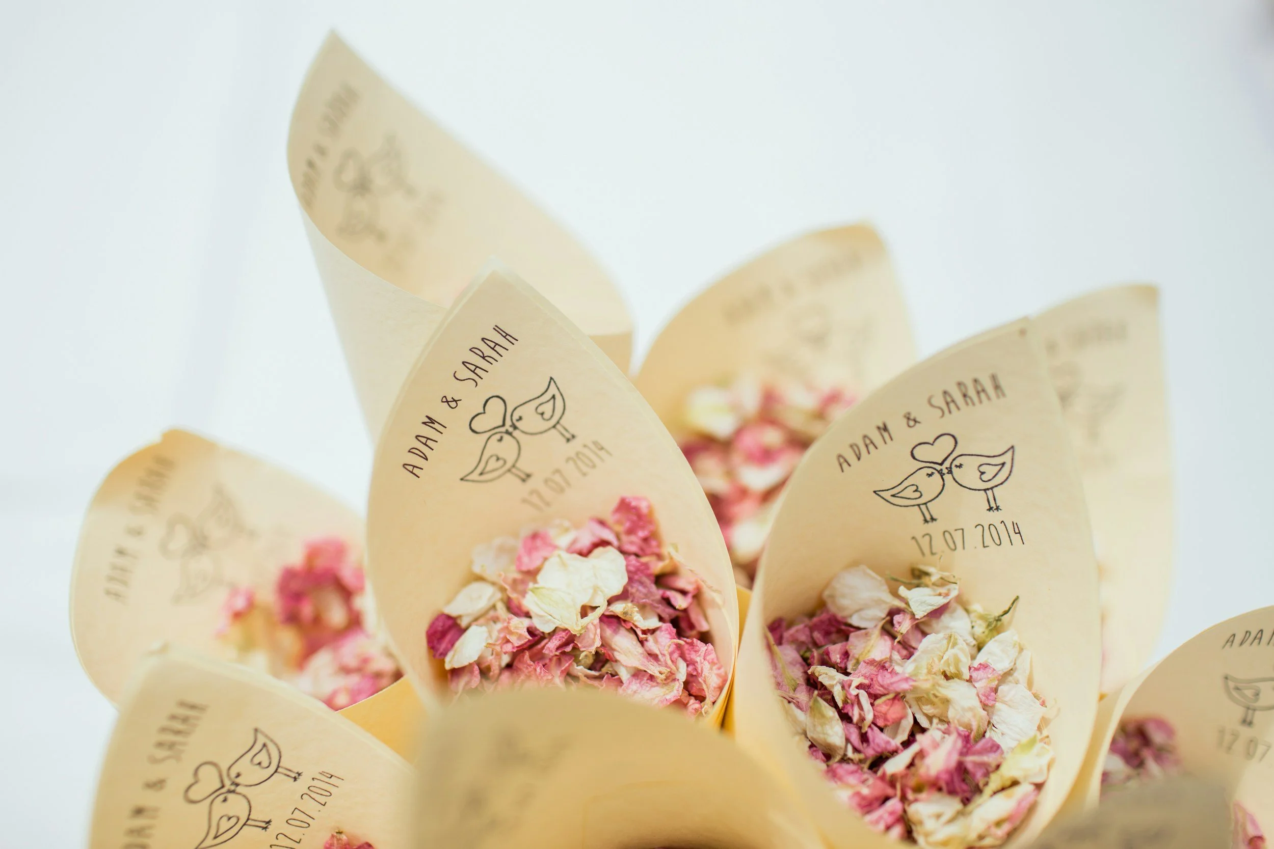 wedding confetti in cones