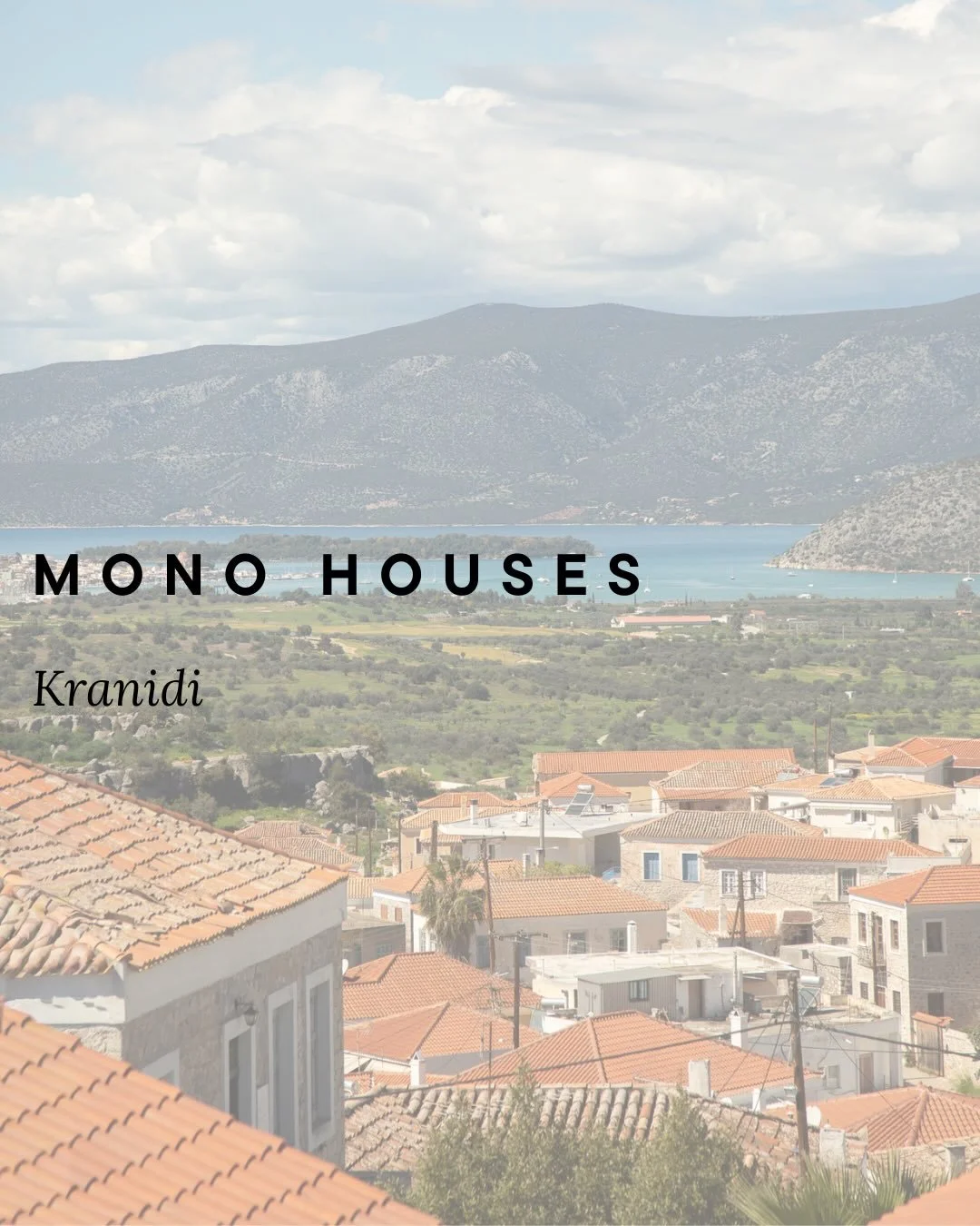 The Historic Courtyard House &mdash; Kranidi, Argolida
An 18th-century manor house built around a 900 m&sup2; private courtyard, shaded by mature pines, paved in stone.

300 m&sup2; across two connected buildings, one from the 18th century and one fr