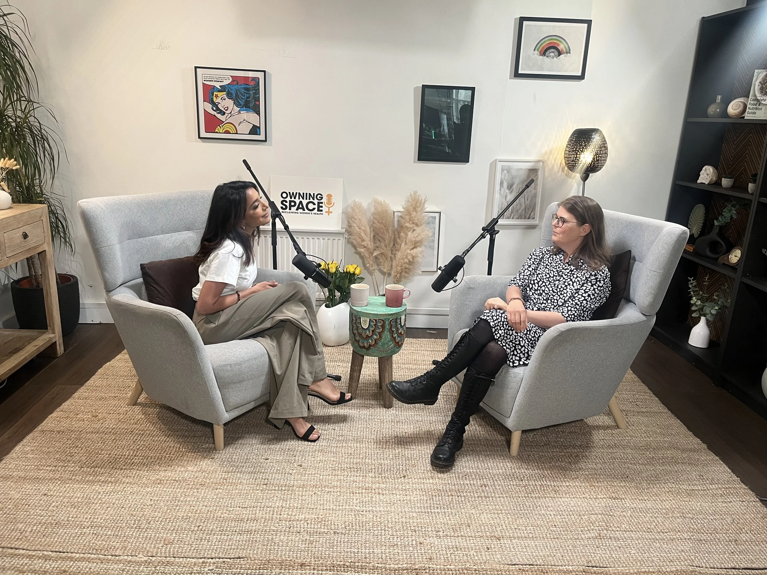Emma Cox CEO of Endometriosis being interviewed by Owning Space Host Aneka Hindocha