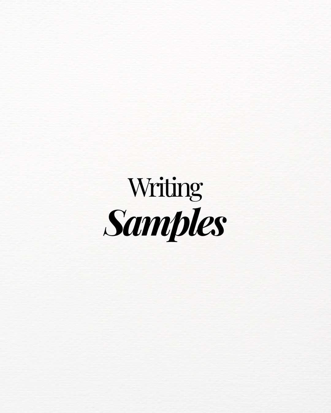 Writing samples