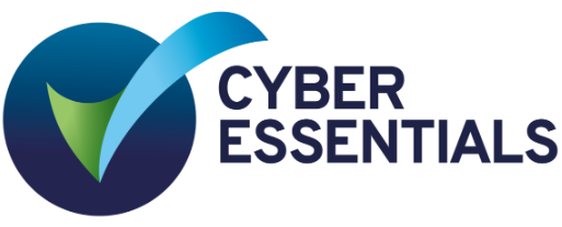 Cyber Essentials logo featuring a check mark inside a circle with a shield, next to the text 'Cyber Essentials'.