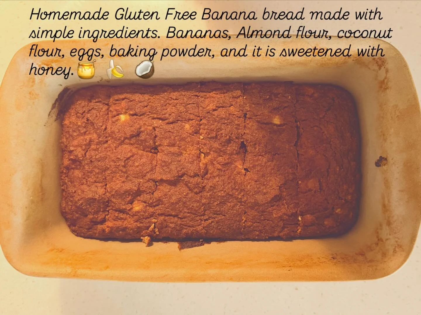 Homemade gluten-free banana bread&mdash;simple ingredients, nourishing, and made with love. Sometimes healthy can be delicious too.