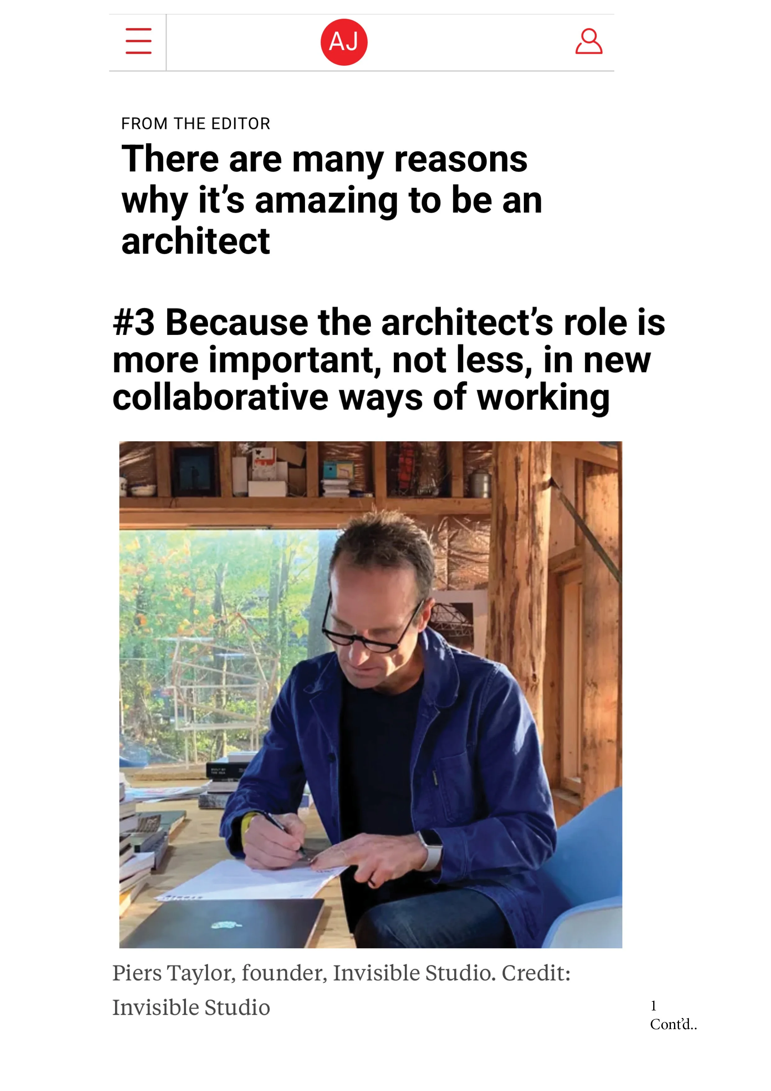 Piers Taylor’s Reasons to be an Architect