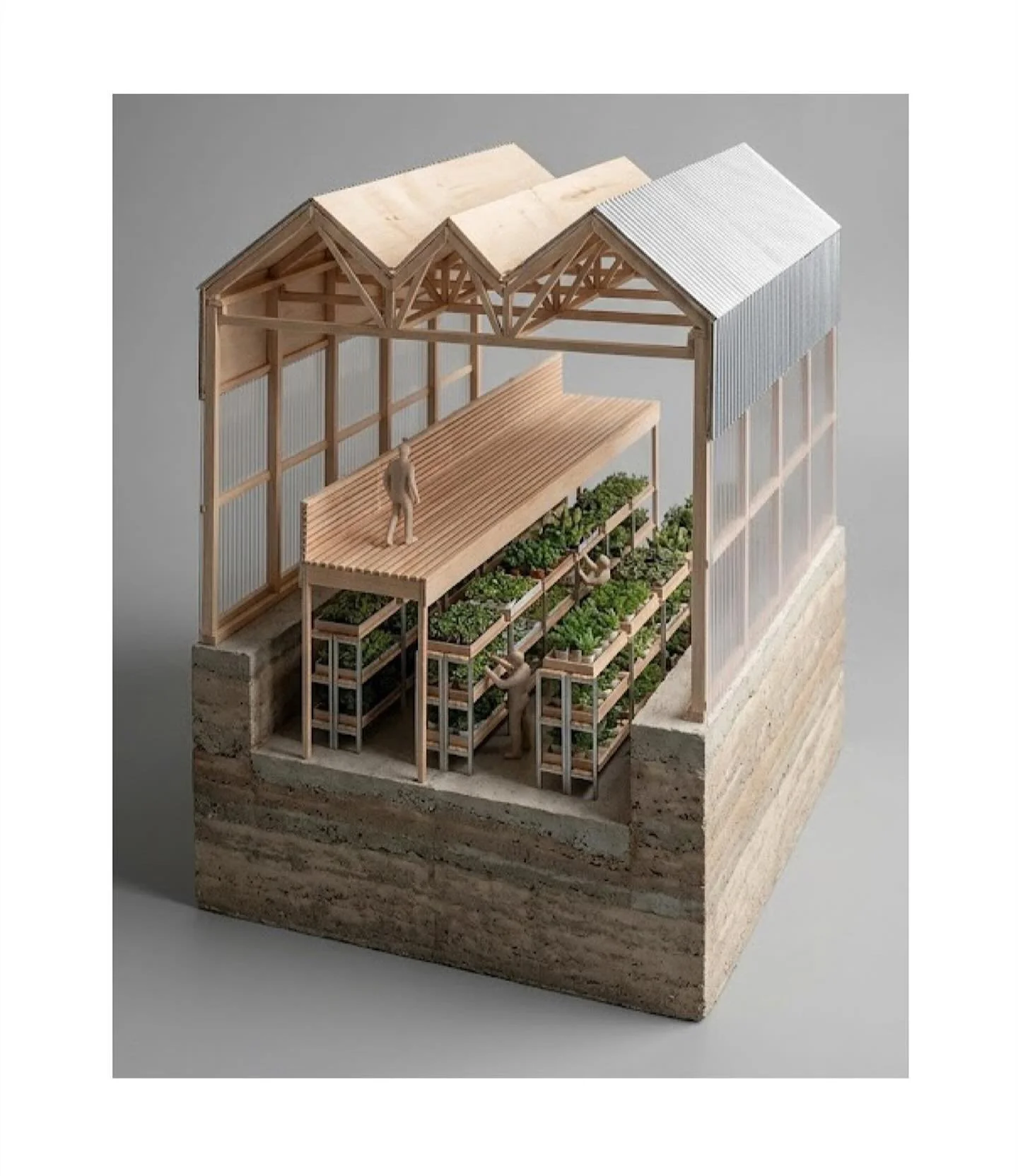 Sketch model testing for a new educational productive growing facility #WIP