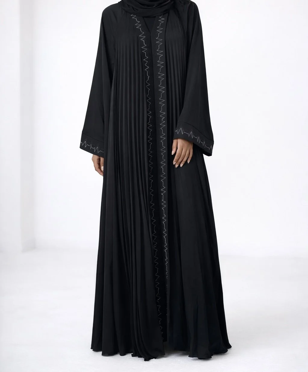 Abaya plissé d’ Ébène