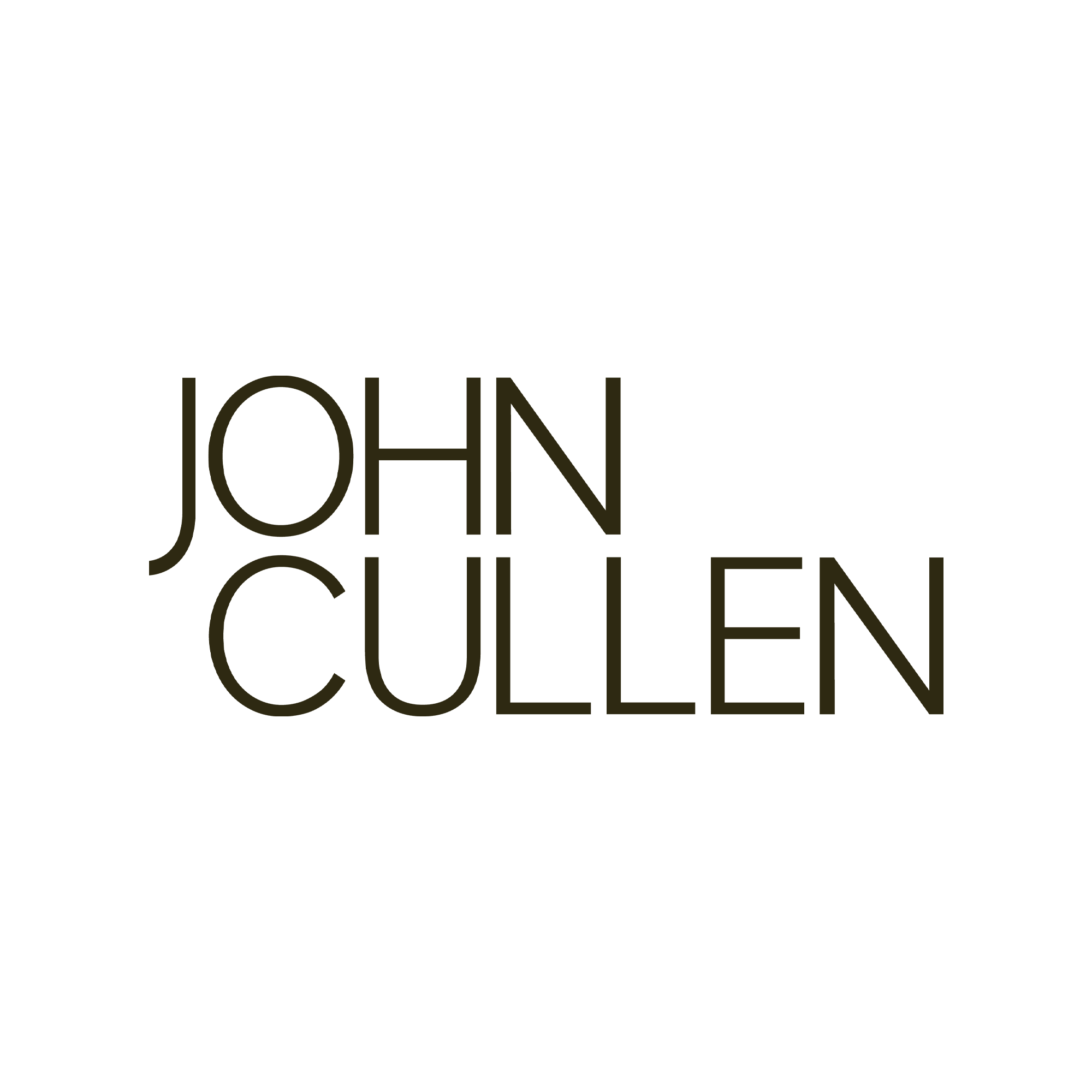 The logo features the name 'John Cullen' in large, black, uppercase letters on a white background.