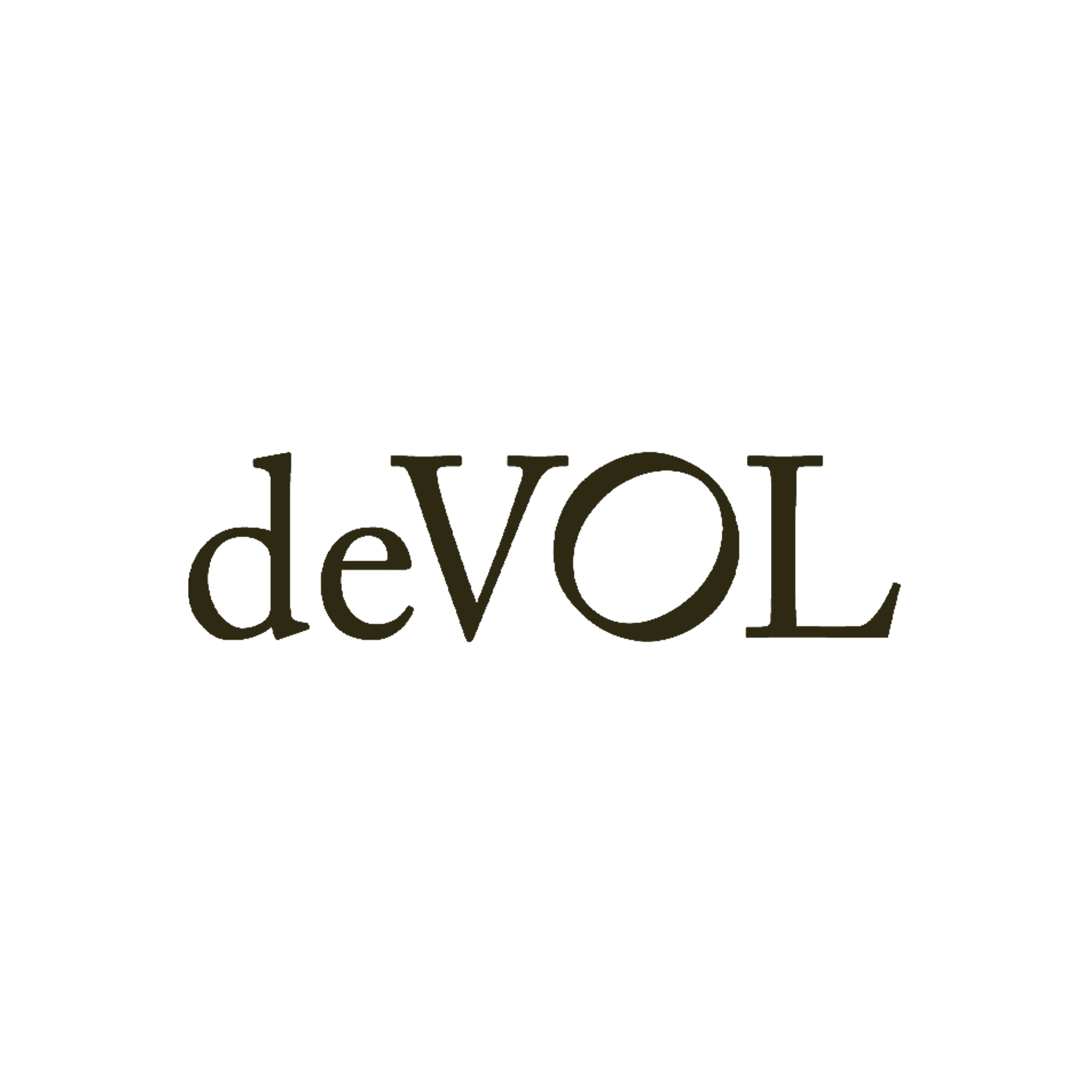 Text design with the word 'LOVE' in black and upside down with the word 'deVOLL' in the center.