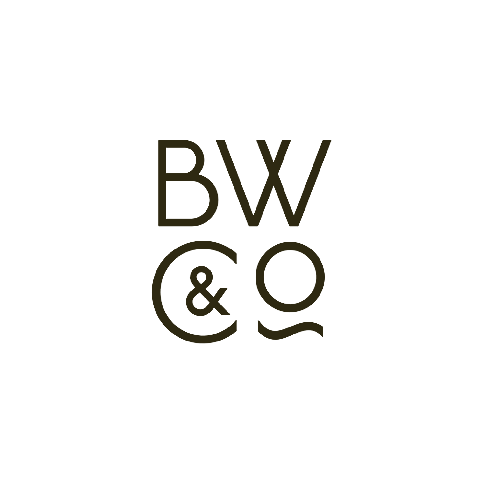 Black logo with the letters 'BW & Co' in minimalist font, centered on a white background.