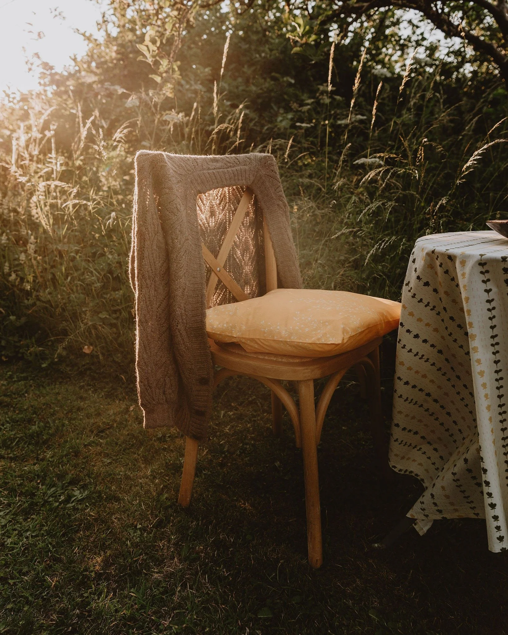 Golden hour in the autumn sunshine... 🍂🌞

Featuring our Kitchen Garden tablecloth and Summer Harvest cushion covers ~ both available from our SHOP linked in our bio 🔗

Photographer @katecullenstyle
Location via @fablefaine
Wicker basket @hayloft_s