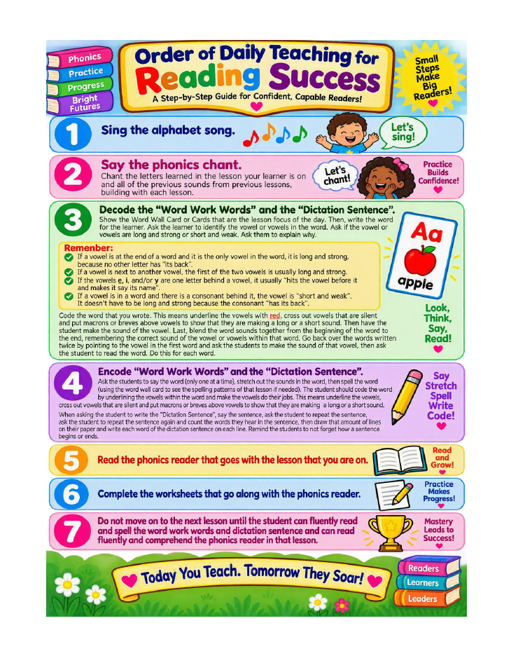 The Order of Teaching for Reading Success