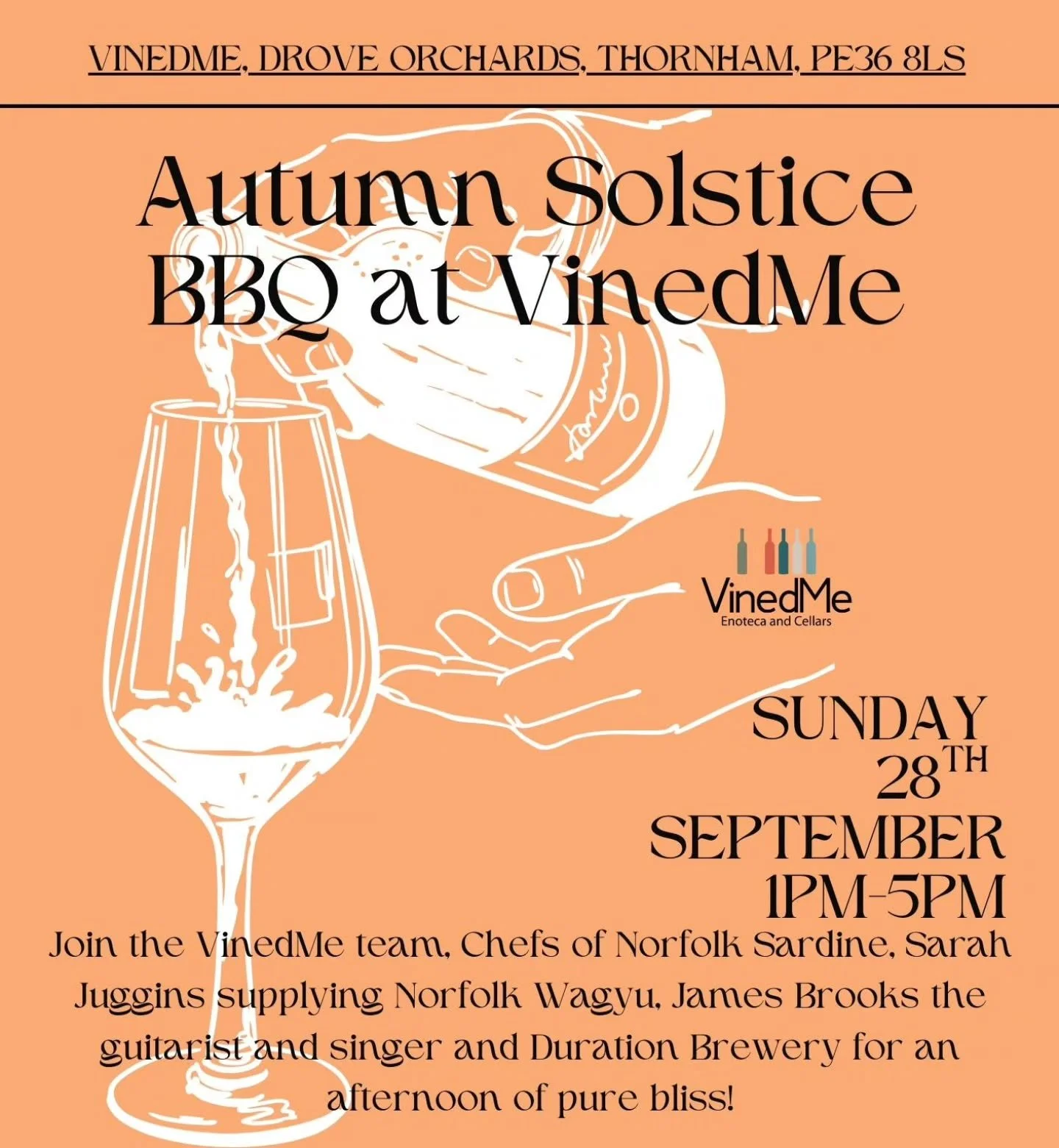 OUR EVENTS AT THORNHAM START THIS SUNDAY AND COME THICK AND FAST THEREAFTER! 

Sunday the 28th 1pm to 5pm- End of Summer BBQ. 
Norfolk Sardine catering is coming to do a locally sourced Wagyu Beef BBQ. James Brooks will be here playing Spanish guitar