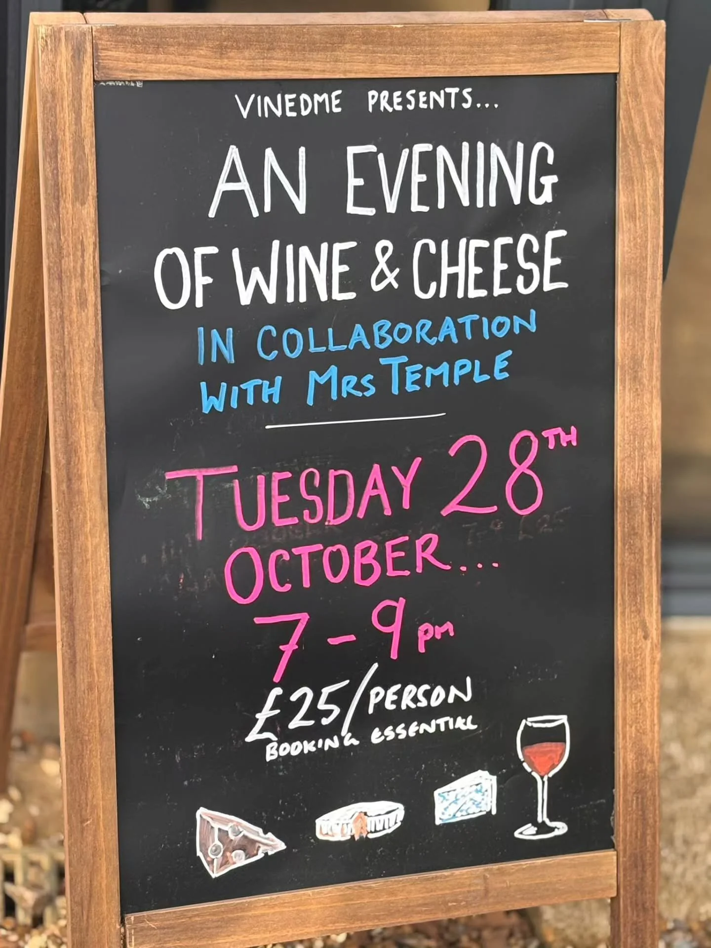 LAST MINUTE AVAILABILITY!

We can't wait for our wine and cheese evening on the 28th of October at VinedMe Thornham. 

We will have the wonderfully entertaining Catherine Temple here who will guide you through 6 of her cheeses and we will match it wi