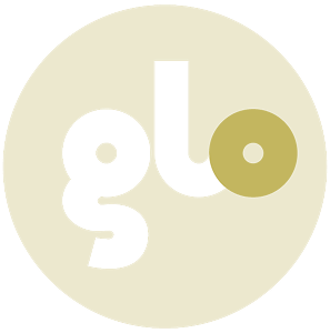 Logo with white lowercase letters 'g' and 'l' on a gold circular background.