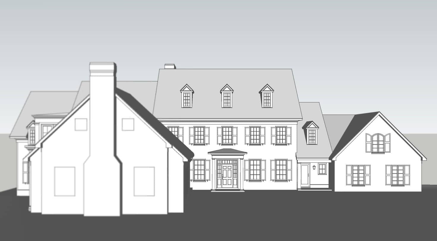 Massing model studies colonial home