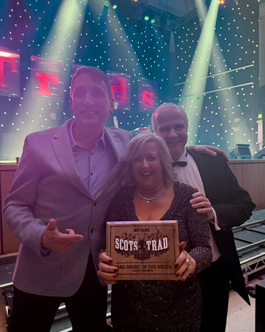 Woohoo we won!!! 🏆 

Delighted to have won &lsquo;Trad in the Media&rsquo; award with Take the Floor. An amazing team that it&rsquo;s a privilege to work with each week, and so nice to get dressed up with producer Jennifer Cruickshank and audio engi