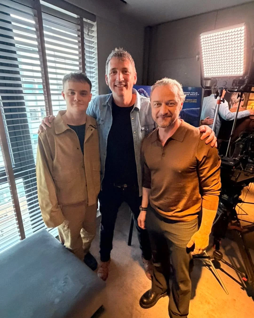 A very cool morning in Glasgow interviewing the legendary Scottish actor James McAvoy and S&eacute;amus McLean Ross, for the Saturday Show ahead of their new movie, California Schemin&rsquo; coming out 🎥