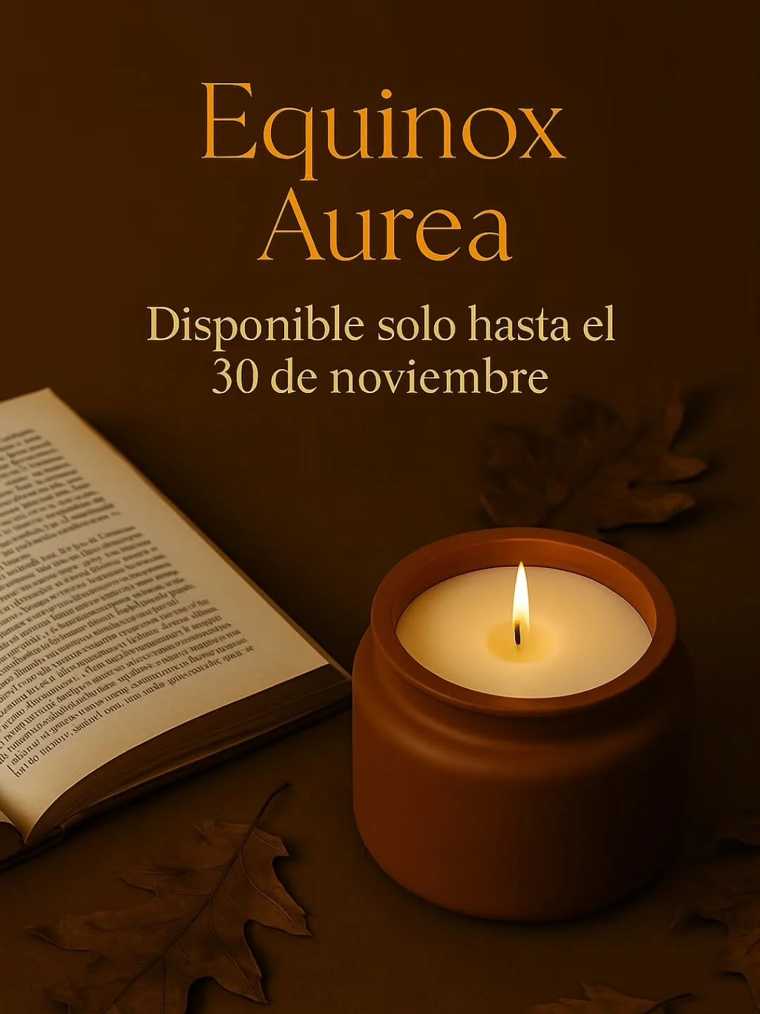 La luz del oto&ntilde;o se apaga poco a poco...🍂
La colecci&oacute;n Equinox &Aacute;urea estar&aacute; disponible solo hasta el 30 de Noviembre.

Tres aromas que capturan el instante entre la luz y la sombra:
🌧️ Petricor - Tierra Mojada 
📚 Tianyi