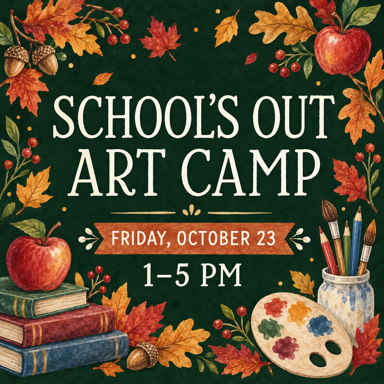Celebrate back to school with an afternoon of creative fun! Kids will make seasonal art projects while staying busy, engaged, and off screens during their day off school.

Oct. 23 | 1–5 PM
Sibling discount available!