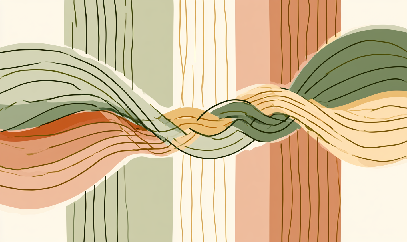 Continuous-line illustration of two threads weaving into one, evoking the reconnection of marriage counseling in Louisville, CO