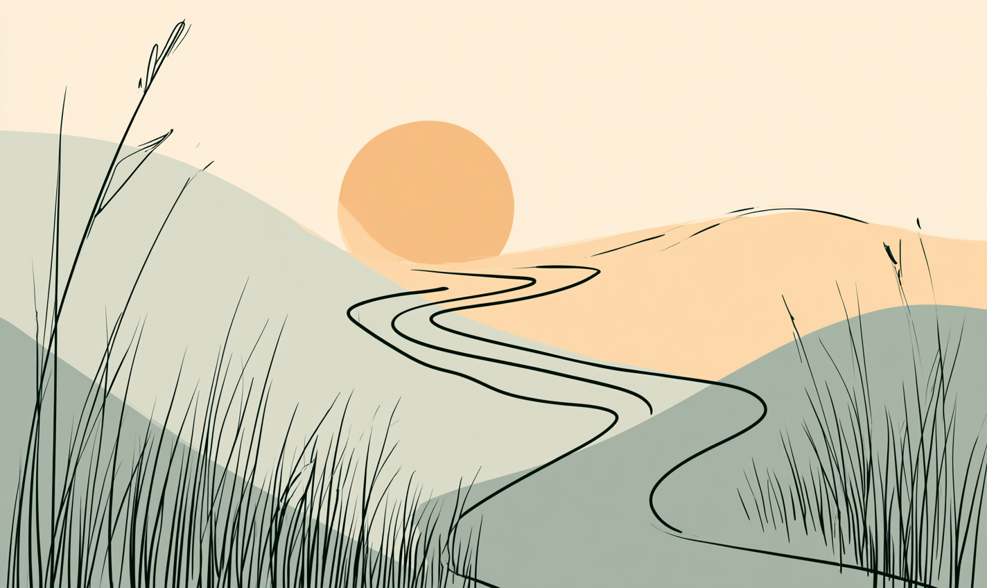 Continuous-line illustration of two paths converging into one, evoking the shared commitment of a relational or family intensive in Louisville, CO