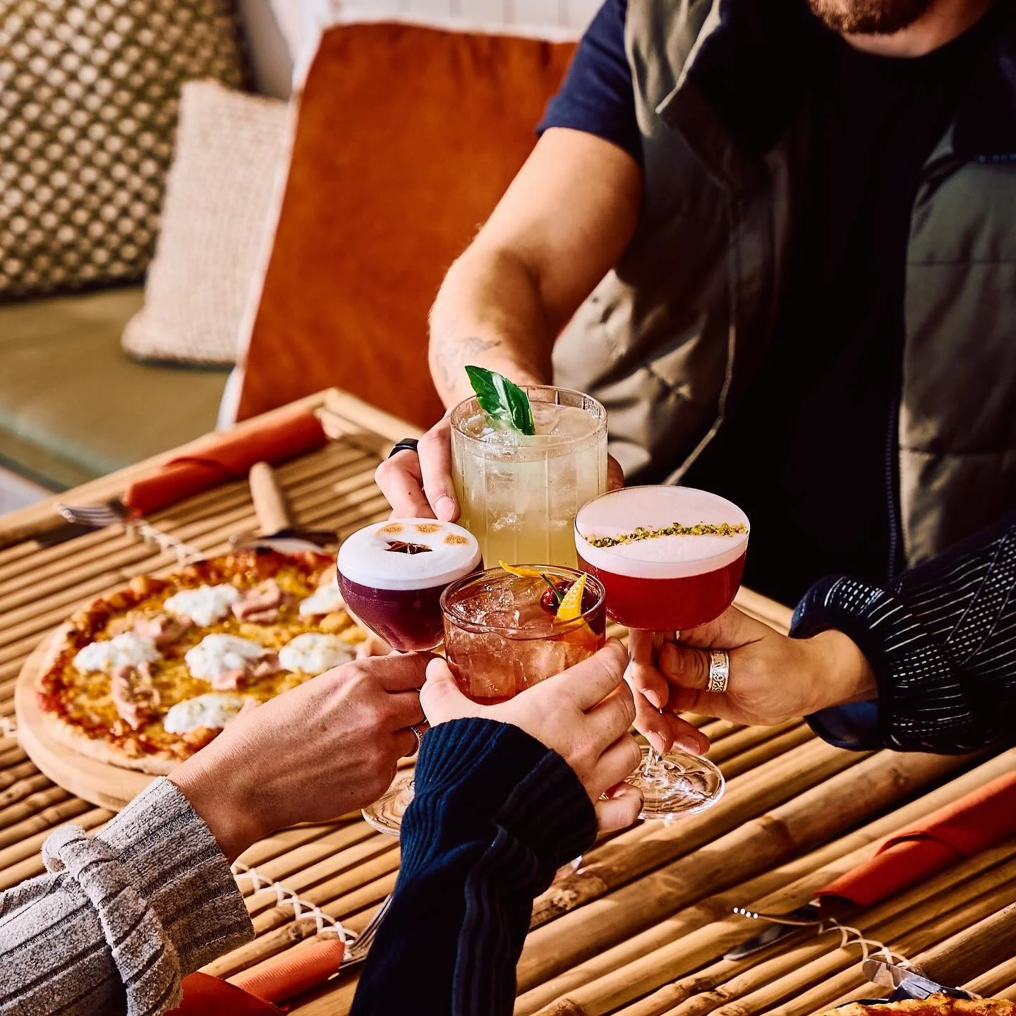 Cocktails &amp; Pizza serving until Saturday

Link in our bio to book