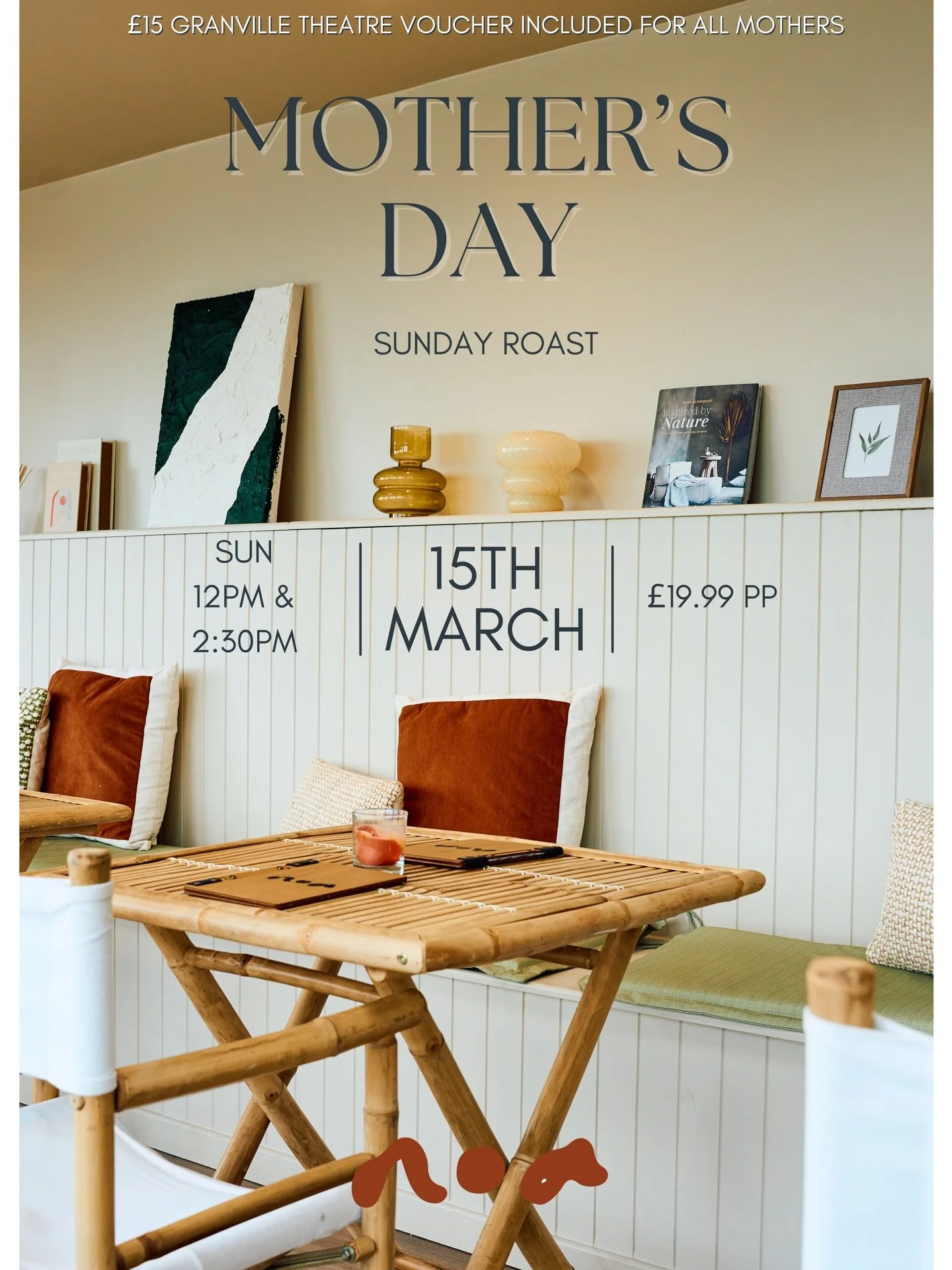 We know finding the perfect gift can be difficult, so why not let us help you out this Mother&rsquo;s Day? Serving our delicious Sunday Roast. 

For every Mother&rsquo;s Day booking each mum will receive a &pound;15 Granville Theatre voucher, redeema