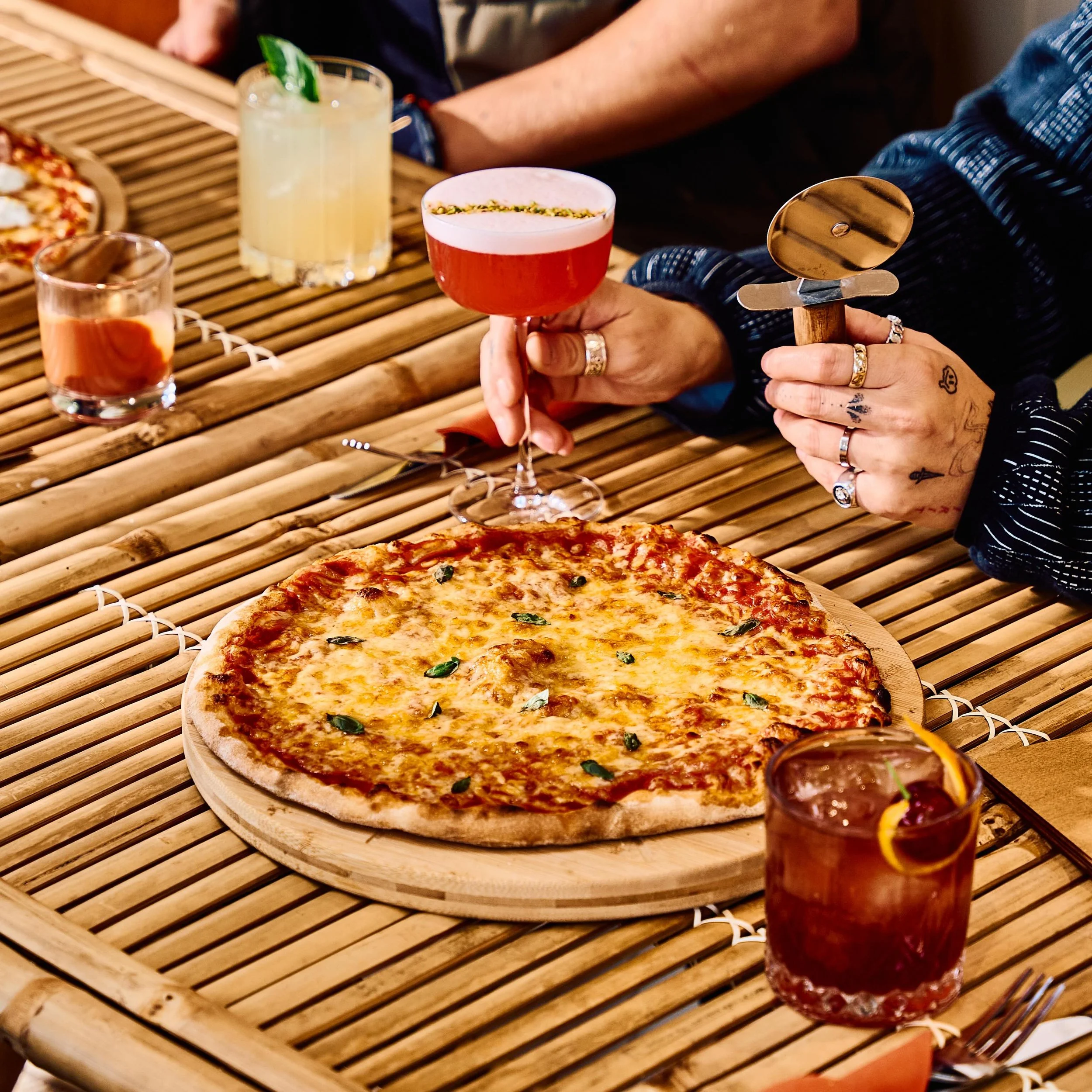 Open today from 12pm serving up our pizza &amp; cocktail menu. 

Come and enjoy the view 🌊
