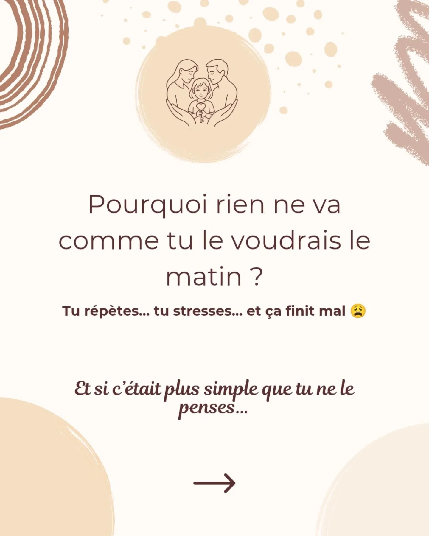 J&rsquo;ai encore cri&eacute; ce matin !

Tous les jours c&rsquo;est la m&ecirc;me chose :
 &bull; je r&eacute;p&egrave;te
 &bull; je perds patience
 &bull; je finis par crier
 &bull; nous nous quittons f&acirc;ch&eacute;s

Et si je te disais