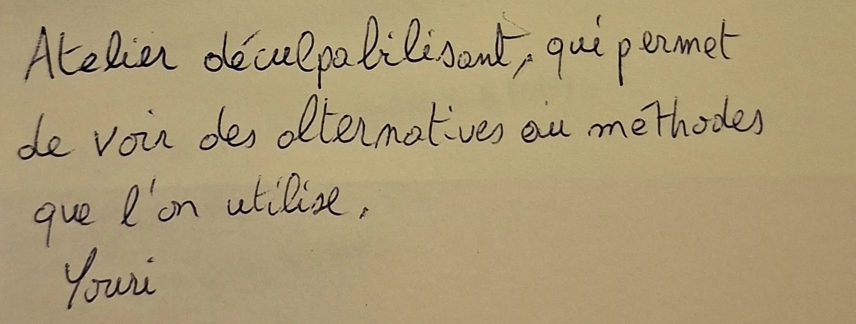 Témoignages manuscrits de parents après un atelier communication - se sentir moins seul, sans jugement, solutions concrètes