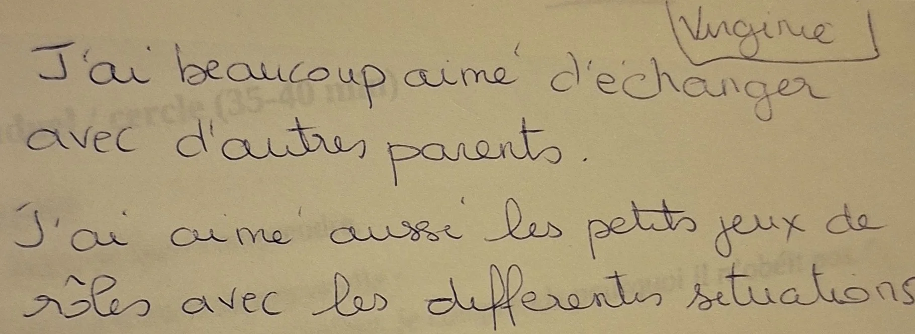 Témoignages manuscrits de parents après un atelier communication - se sentir moins seul, sans jugement, solutions concrètes