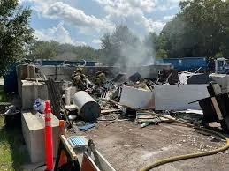 Demolished family home from a fire