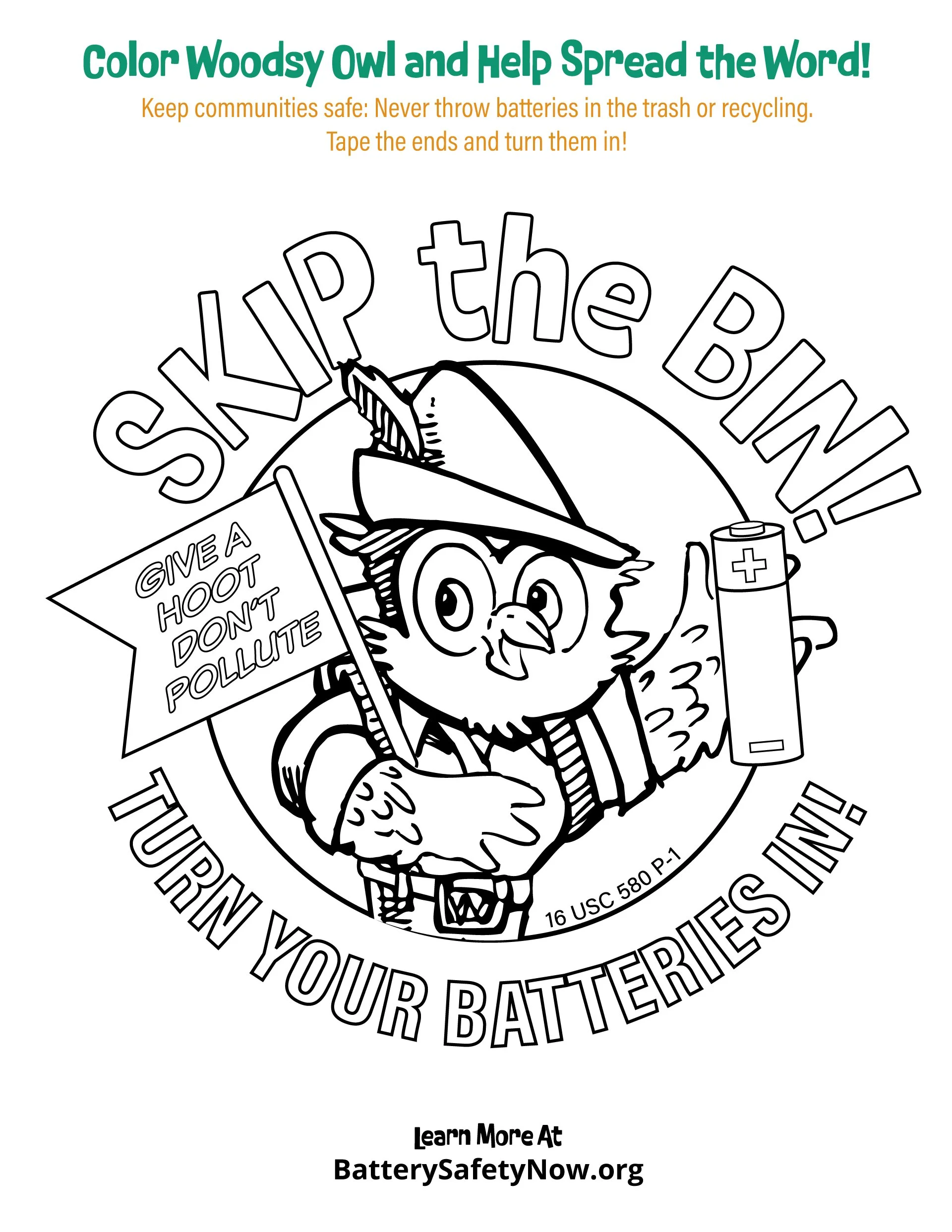 Picture of Woodsy Owl Logo Coloring Page