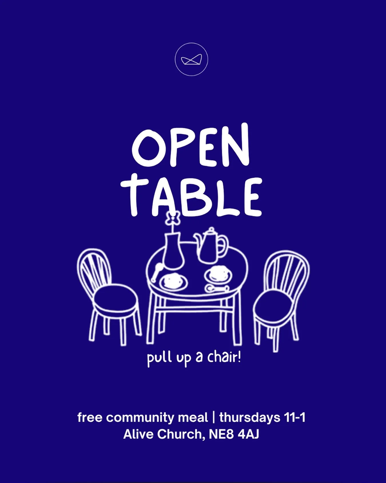 Open Table launches THIS THURSDAY as a free community meal every Thursday, 11-1, at Alive Church in Gateshead!

With an open cafe, games, crafts, and plenty of space to chat to one another, you&rsquo;re invited - so pull up a chair! We would love to 