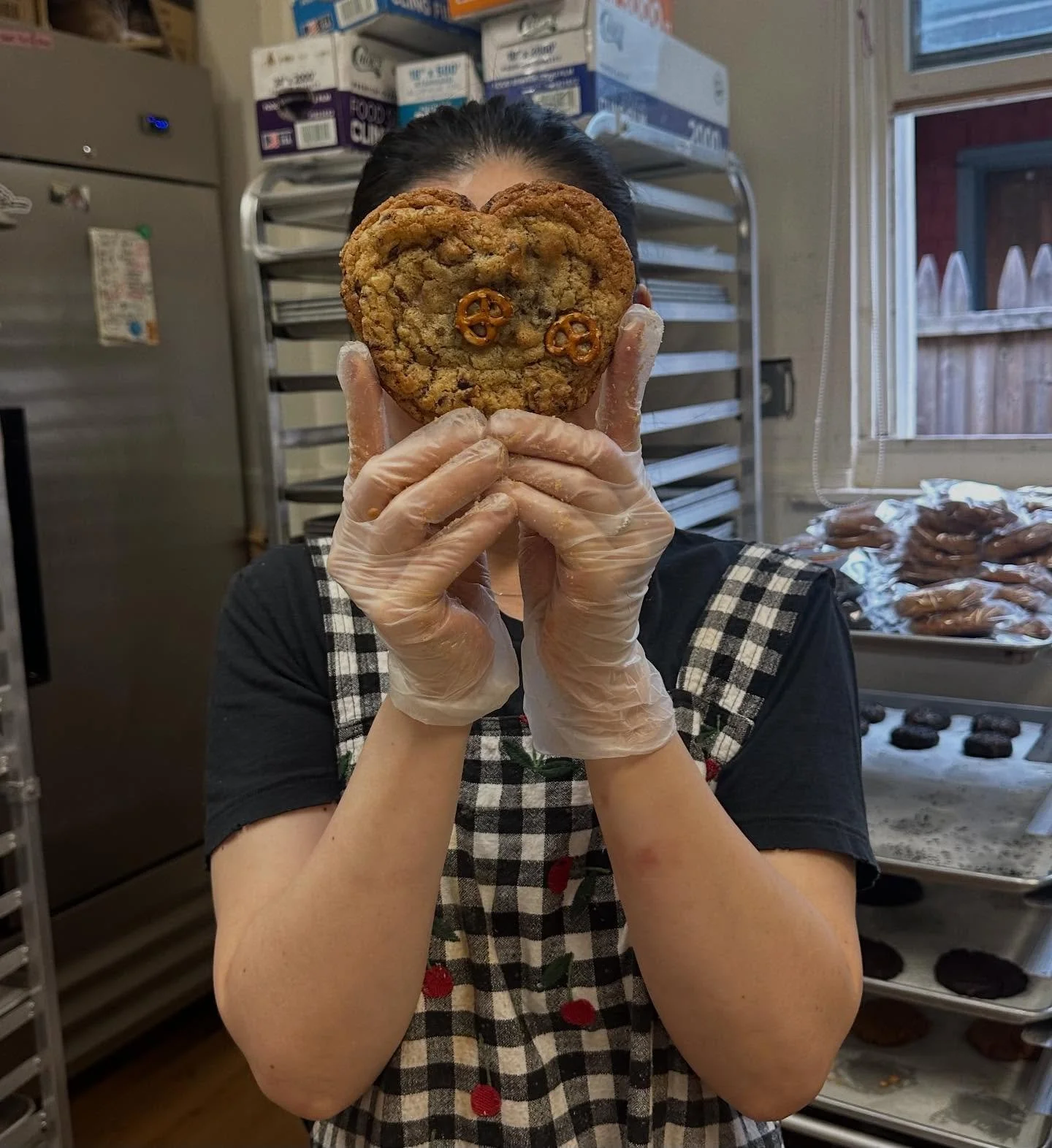 Happy Thanksgiving! So proud of our team for rising to the pie-ccasion with good humor and very hard work this year. We made more pies than ever.😅 If you&rsquo;re enjoying any of our sweets today it&rsquo;s thanks to the girl behind the heart shaped