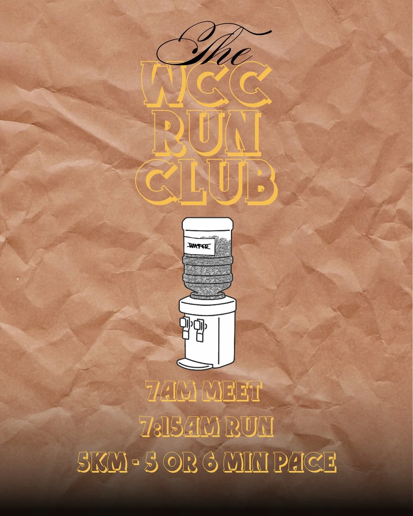 ☕️ THE WCC RUN CLUB 🏃&zwj;♂️ 
Back again this week because consistency is key!

📍 Meet: Water Cooler Coffee
⏰ Every Thursday 7:00AM meet
🏃&zwj;♂️ 7:15AM run
📏 5KM |  5 or 6 min/km pace

Whether you&rsquo;re clocking the KM's or just escaping emai